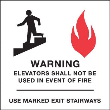 In Case of Fire Elevator Signage