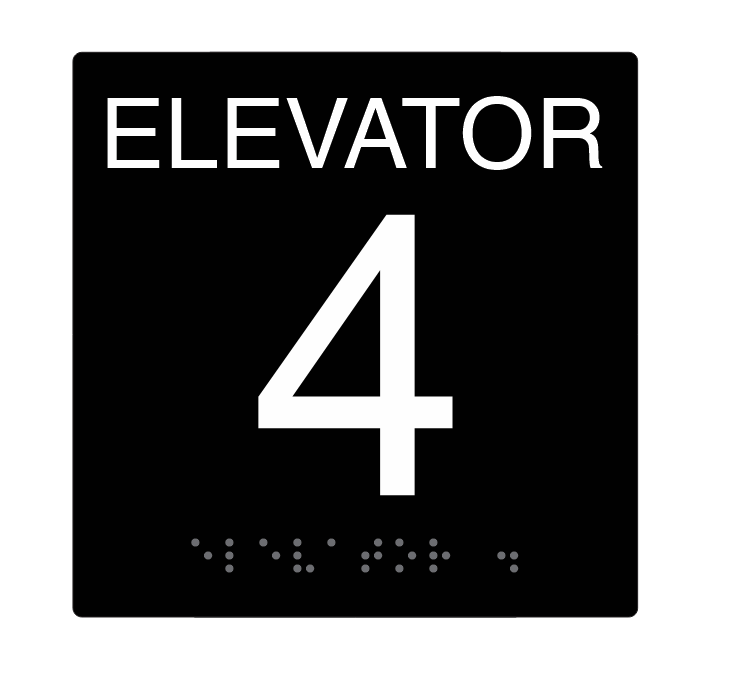 Plastic 4"x4" Elevator ID Braille